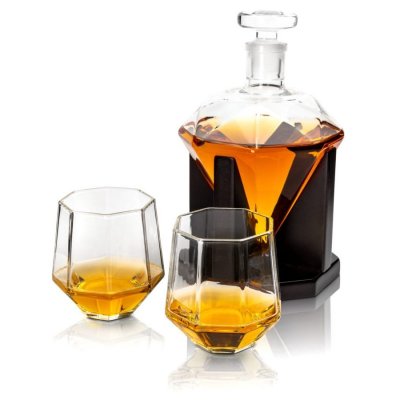 Whiskeykaraff Diamant med 2 Glas, 0,75 liter