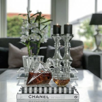 Whiskeykaraff Diamant med 2 Glas, 0,75 liter